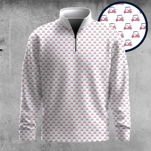 America Golf Cart Pattern 2026  Men Quarter-zip Pullover