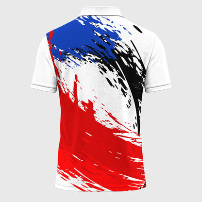 Red Blue Black White 2027 Men Polo Shirt