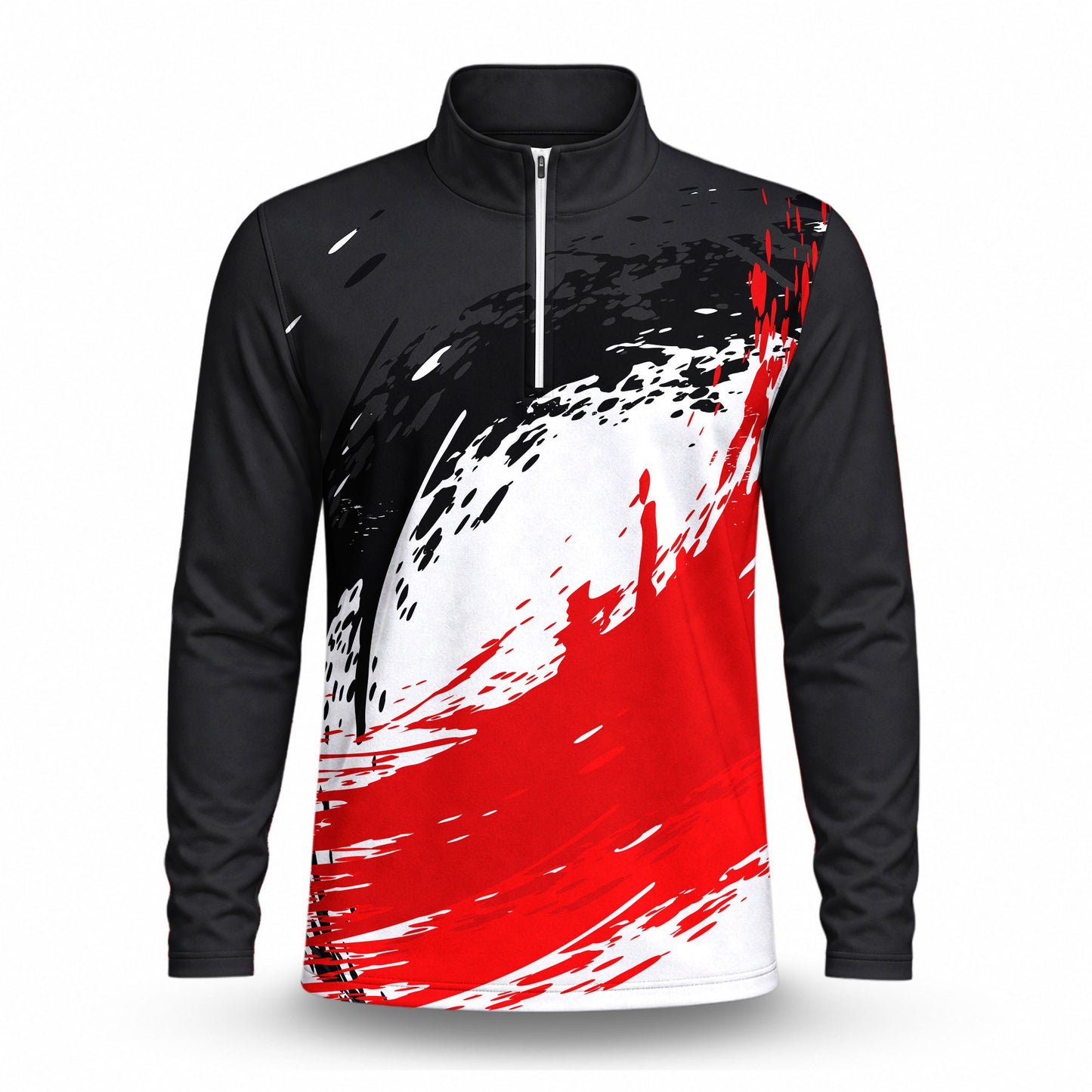 Red Black Paint Sporty 2027 Men Quarter-zip Pullover