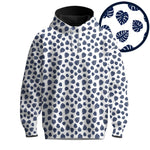 Blue White Pothos  Men Hoodie