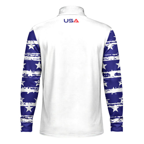US Flag USA Team Men Quarter-zip Pullover