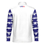 US Flag USA Team Men Quarter-zip Pullover