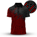 Circular Pattern Black Red 2026 Men Polo Shirt