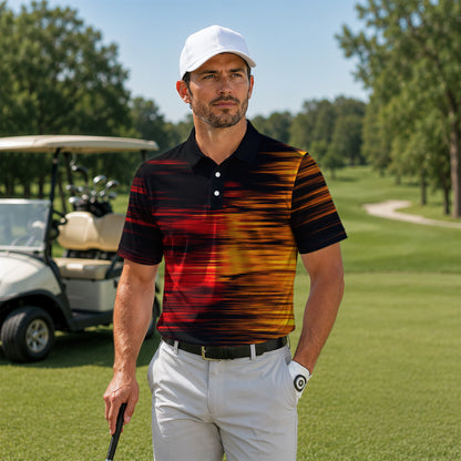 2027 Black Yellow Orange Men Polo Shirts