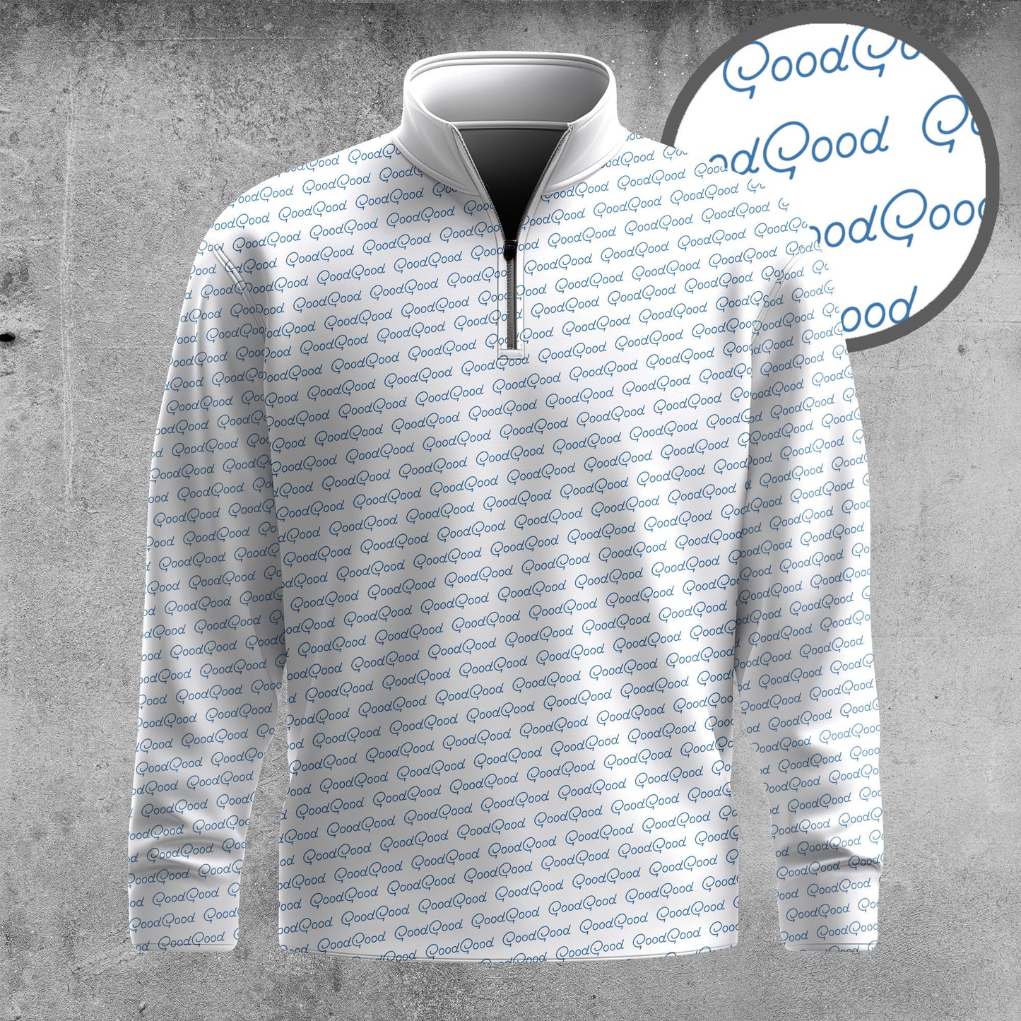 Good Good Championship Pattern Men Quarter-zip Pullover