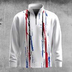 2026  White Black Blue Red Pattern Men Quarter-zip Pullover