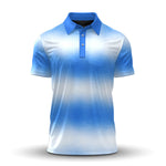 Ombre Blue White  Men Polo Shirt