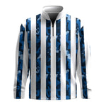 Stripes Blue Camo  Men Quarter-zip Pullover
