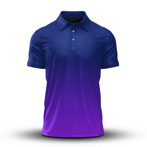 Gradient Blue Purple  Men Polo Shirt