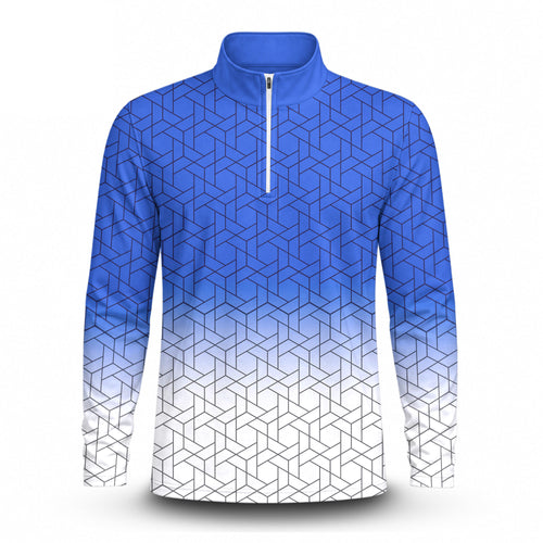 Blue White Cube 2027 Men Quarter-zip Pullover