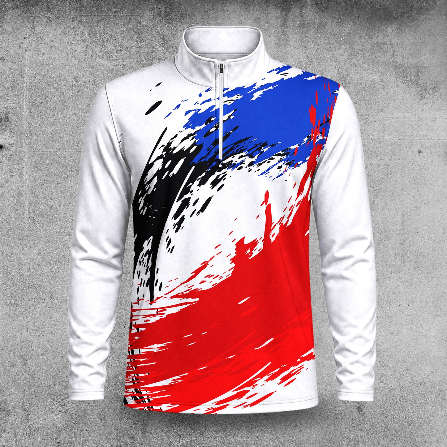 Red Blue Black White 2027 Men Quarter-zip Pullover