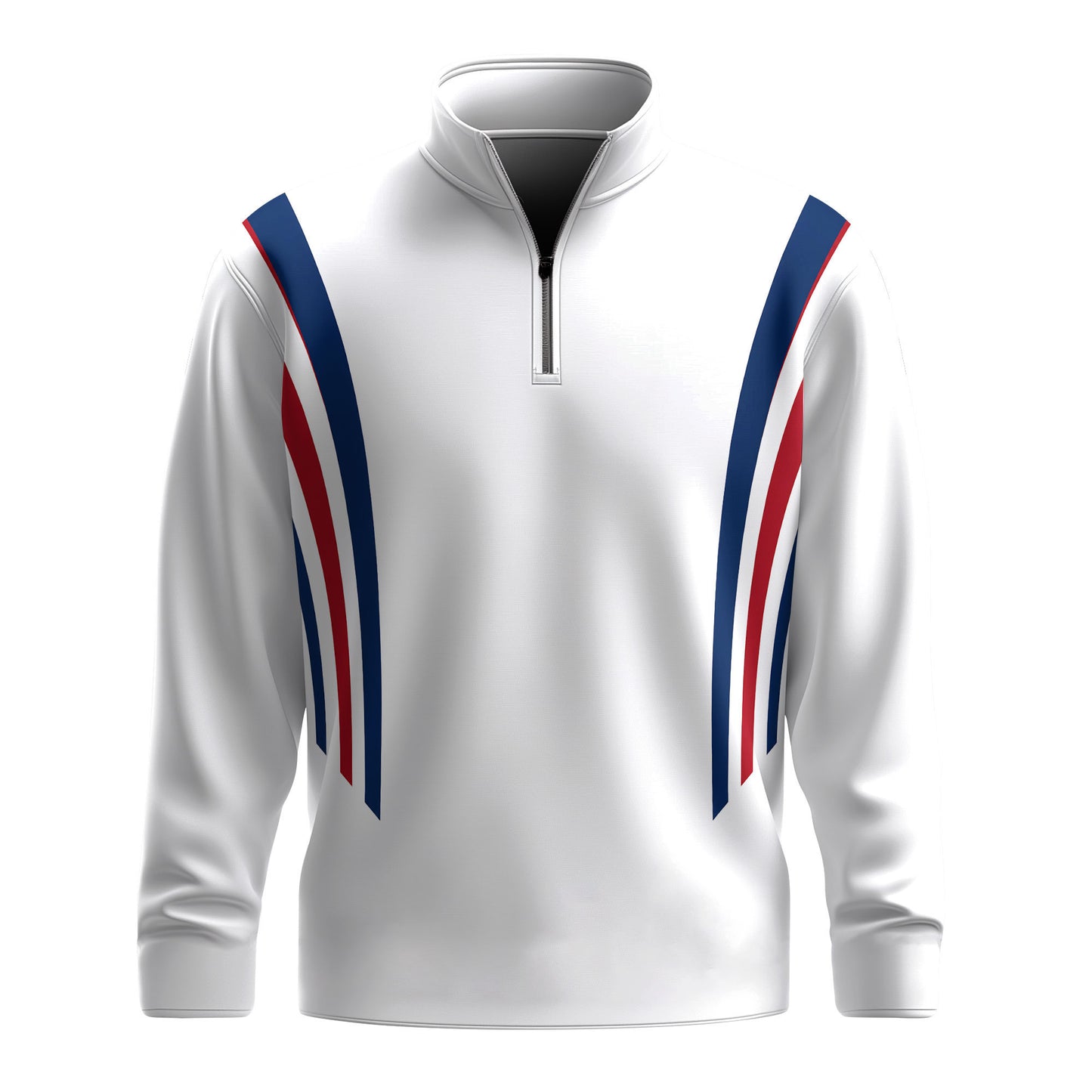 2026  Red Blue Lines White Men Quarter-zip Pullover
