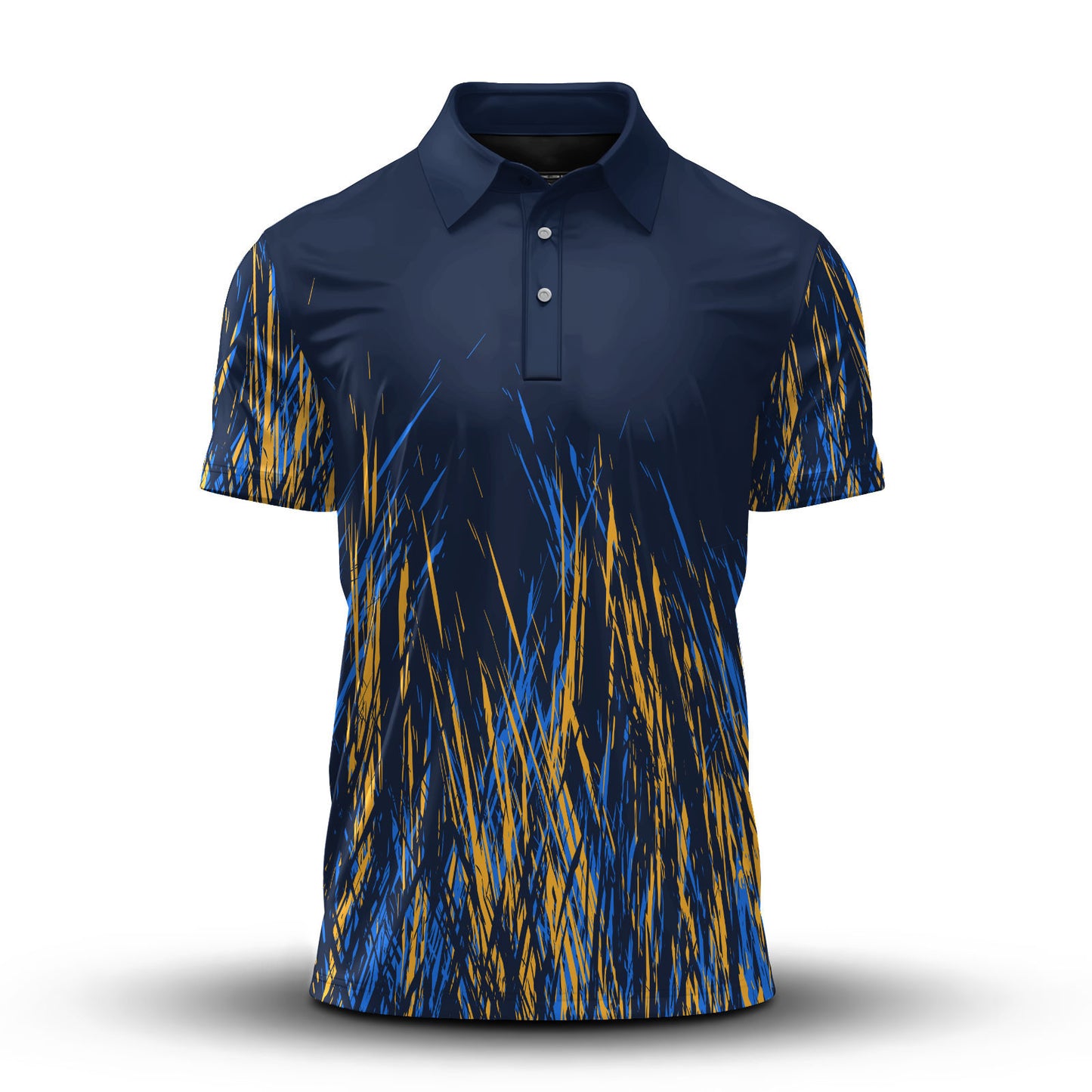 Blue Yellow Color Stains Men Polo Shirt