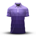 Gradient Purple Horizontal Lines Men Polo Shirt