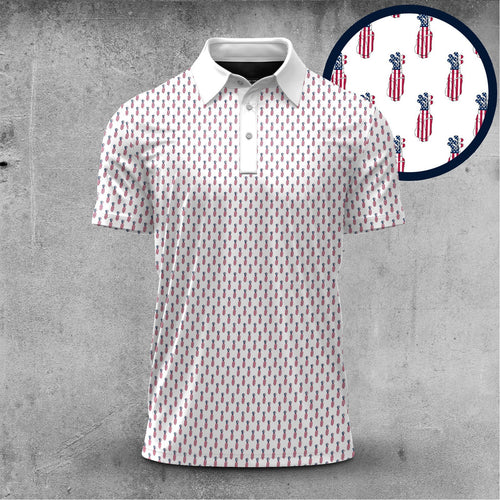 America Golf Gear Pattern 2026  Men Polo Shirt