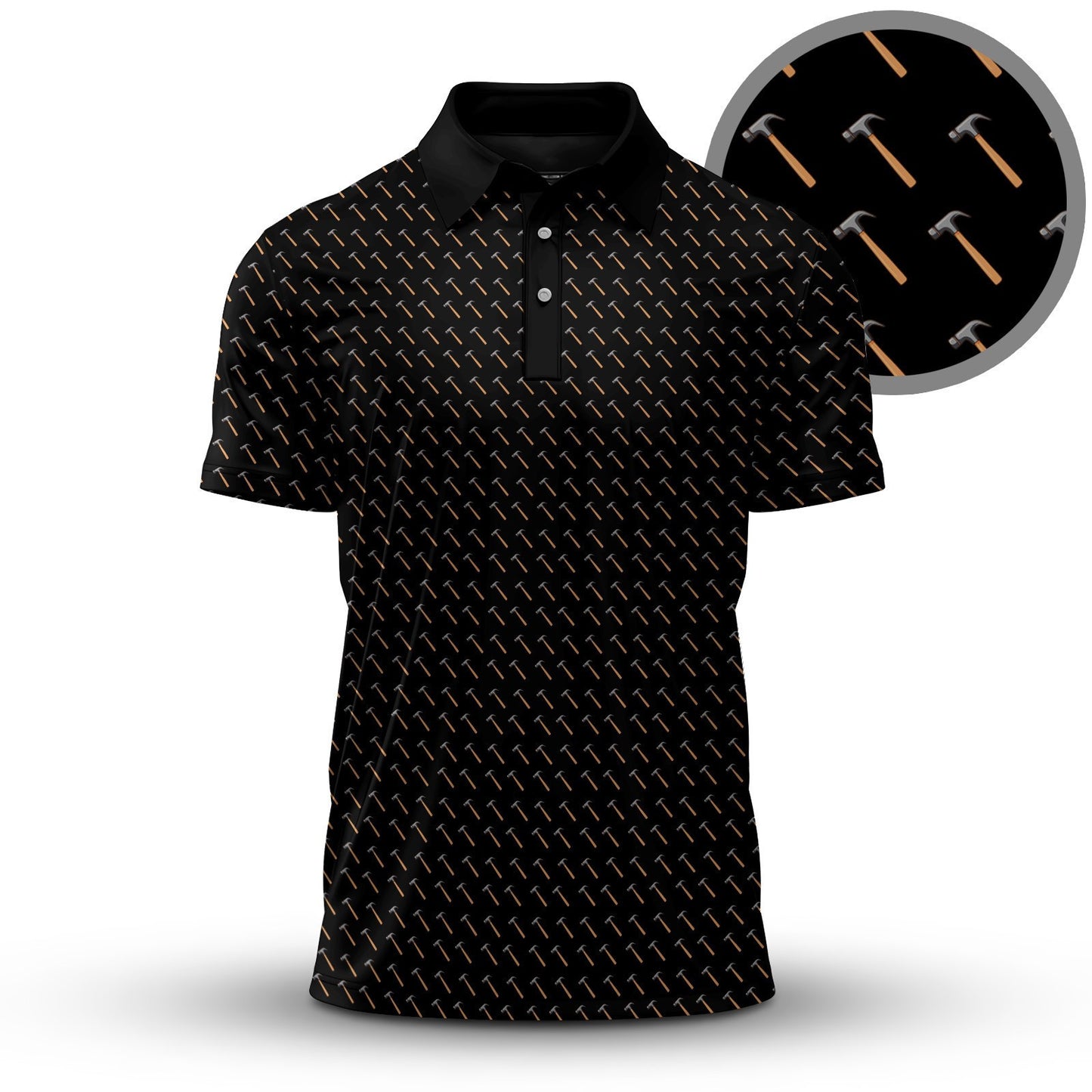Black Hammer Pattern 2026  Men Polo Shirt