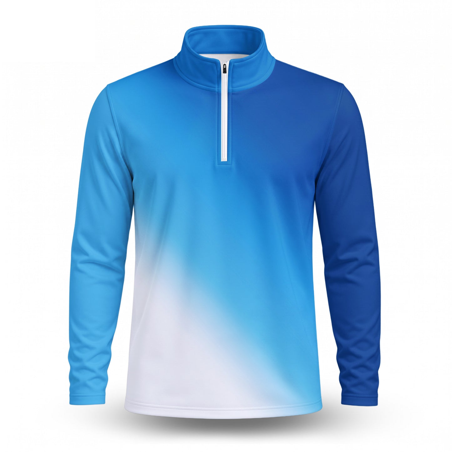 Ombre Dark And Light  Blue Men Quarter-zip Pullover