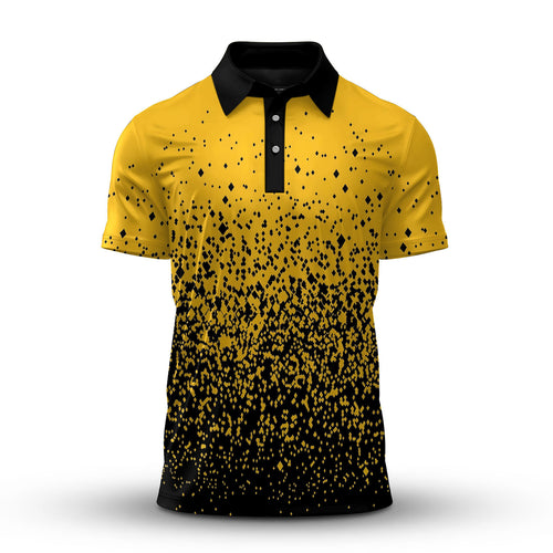 Black Yellow Pattern 2026  Men Polo Shirt