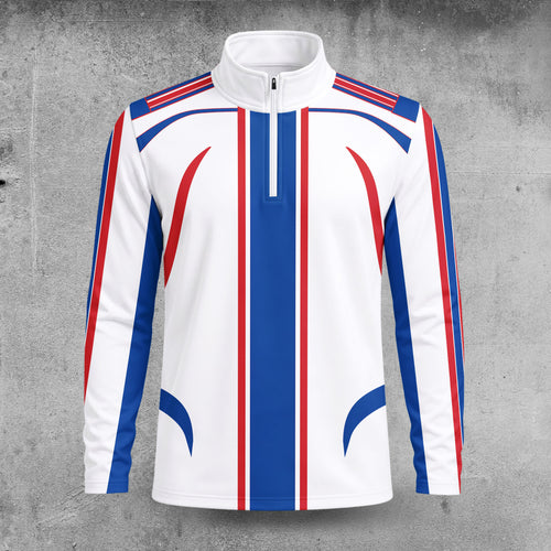US Vibe Red Blue White 2027  Men Quarter-zip Pullover