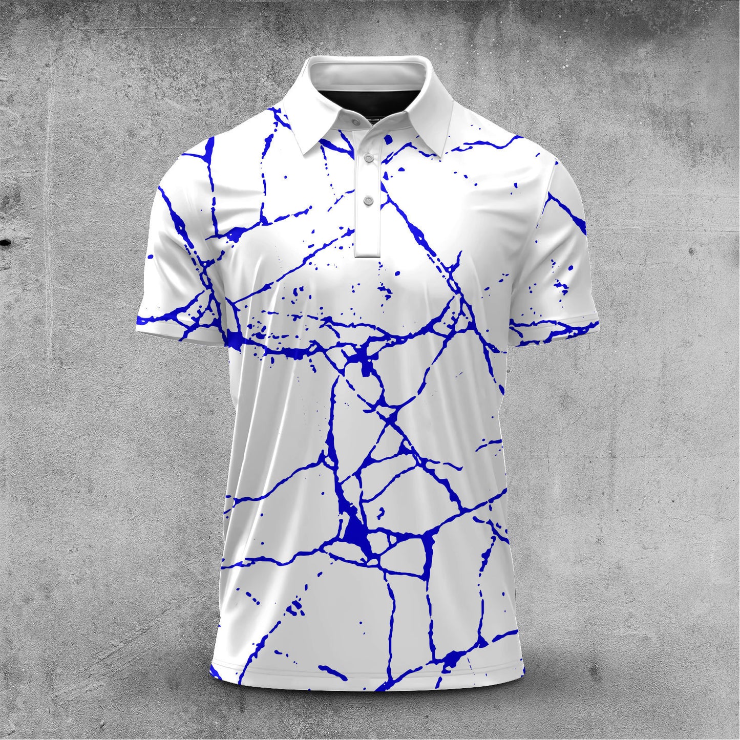 Blue Paint Flakes 2027 Men Polo Shirt