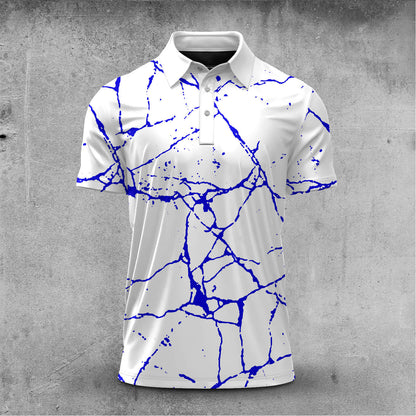Blue Paint Flakes 2027 Men Polo Shirt