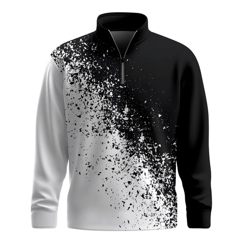 2026 Black White Sport Men Quarter-zip Pullover