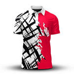 2027 Red Black Paint Brush Men Polo Shirt