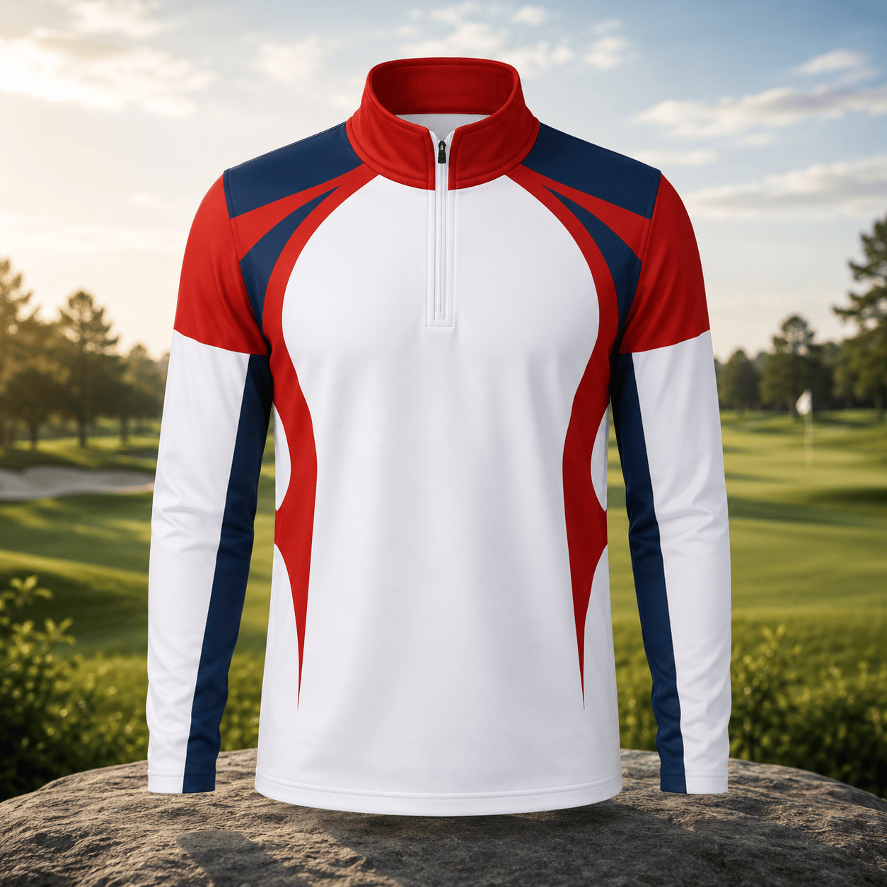 Red Blue White 2026 Men Quarter-zip Pullover