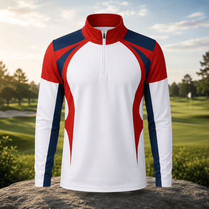 Red Blue White 2026 Men Quarter-zip Pullover