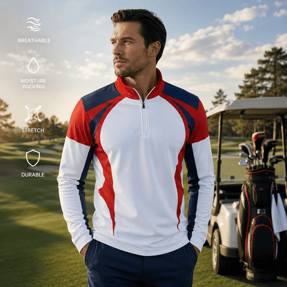 Red Blue White 2026 Men Quarter-zip Pullover