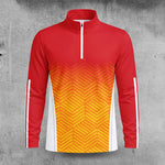 Ombre Orange And White Men Quarter-zip Pullover