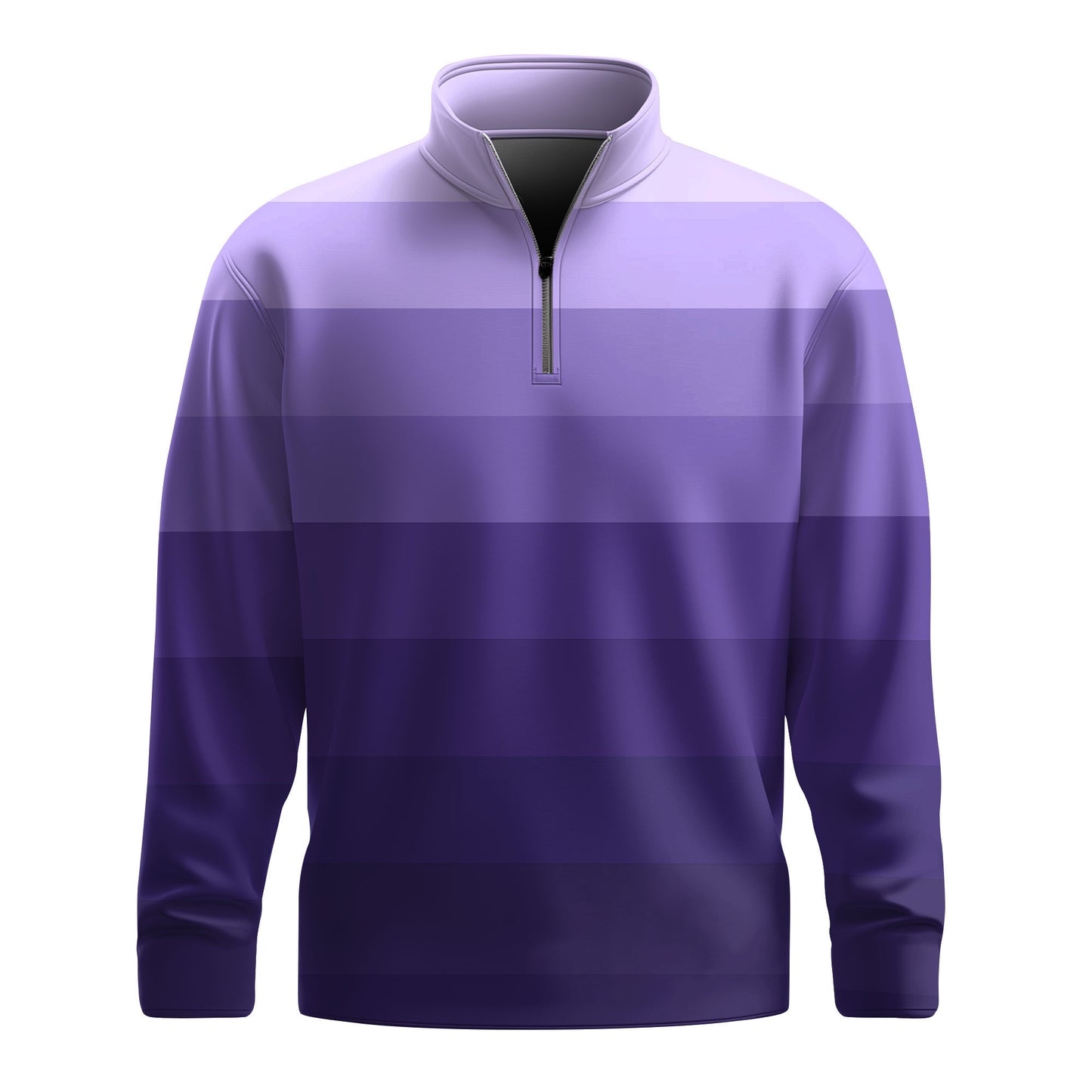 Gradient Purple Horizontal Lines Men Quarter-zip Pullover