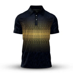 Gradient Blue Gold Men Polo Shirt