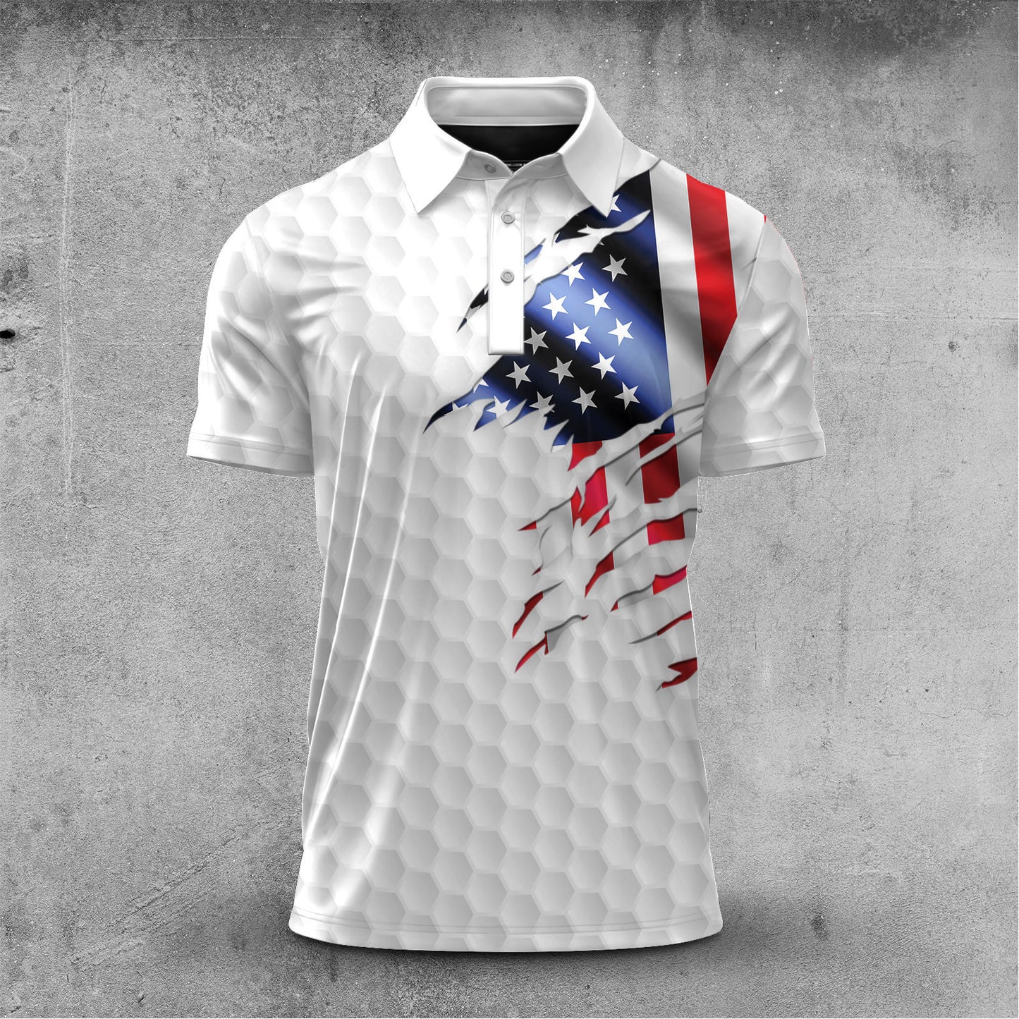 Golf Flag American 2027 Men Polo Shirt