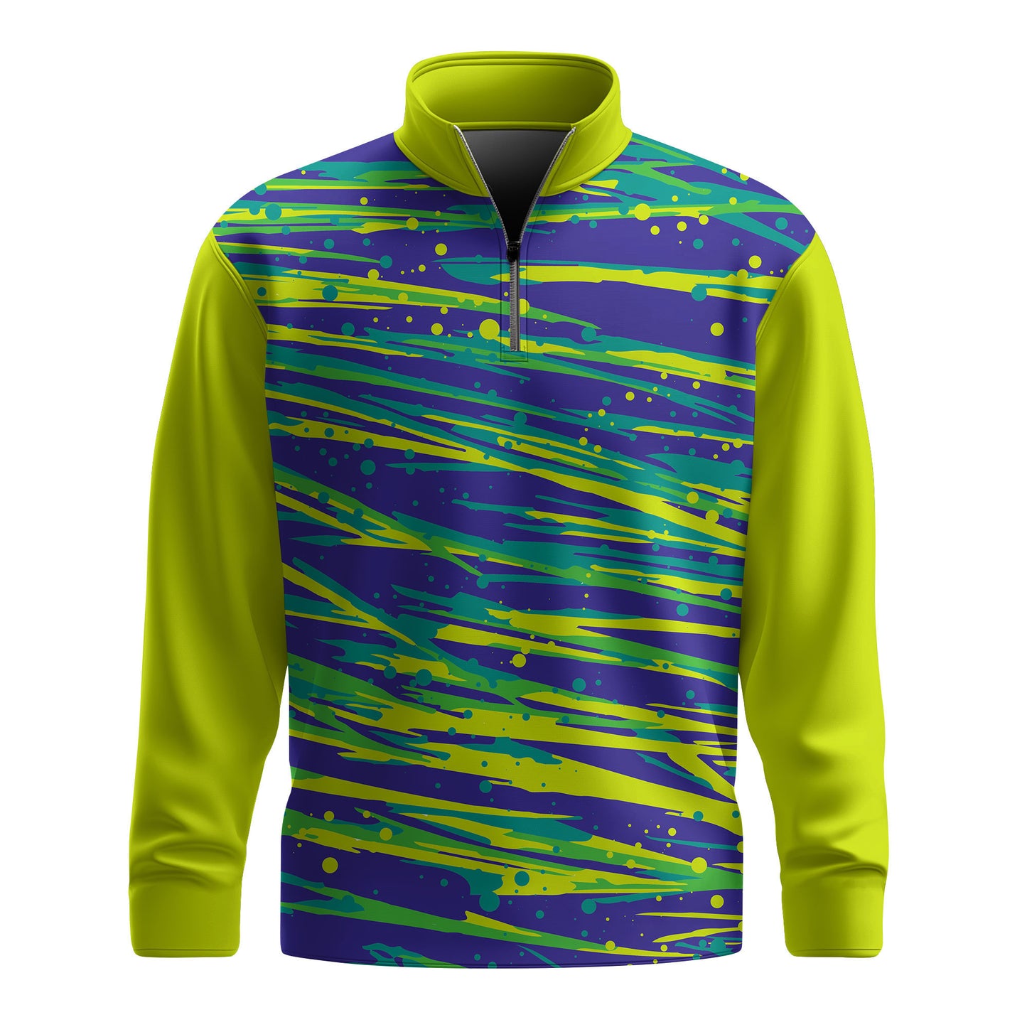 Light Green Blue  Men Quarter-zip Pullover