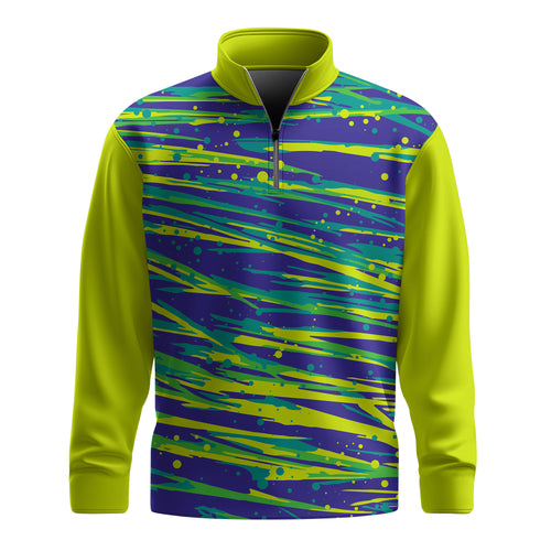 Light Green Blue  Men Quarter-zip Pullover