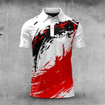Red Black White Paint Sporty 2026 Men Polo Shirt