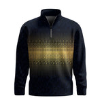 Gradient Blue Gold Men Quarter-zip Pullover