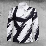 2027  Black Paint White Men Quarter-zip Pullover