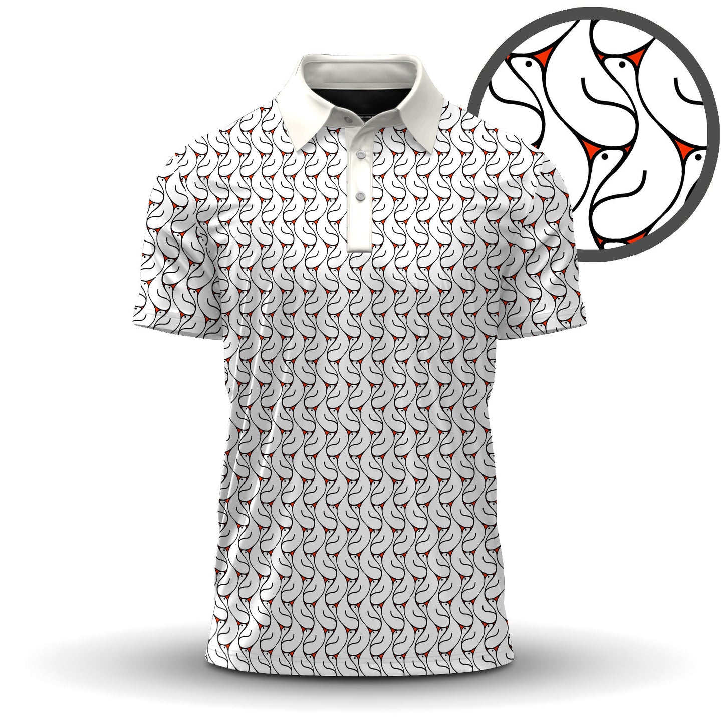 Goose Seamless Pattern Men Polo Shirt