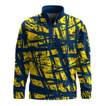 Yellow Dark Blue Men Quarter-zip Pullover