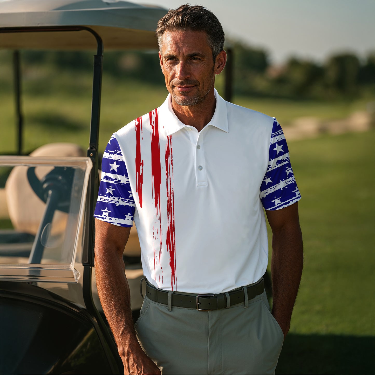 US Flag USA Team Men Polo Shirt