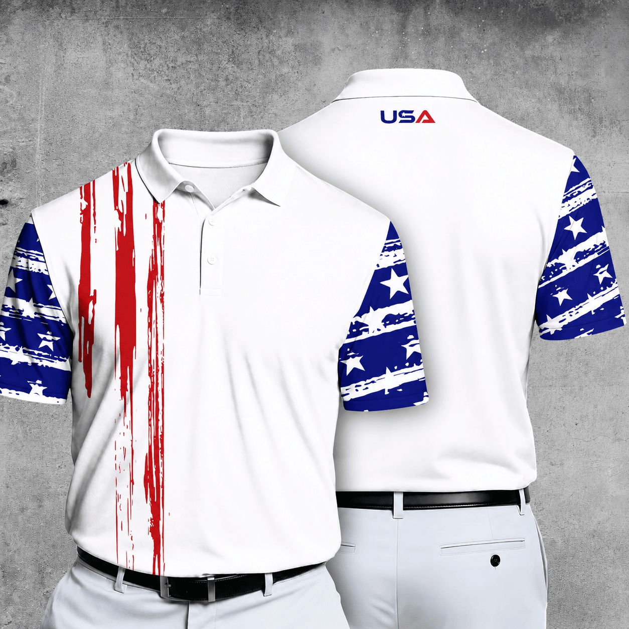 US Flag USA Team Men Polo Shirt