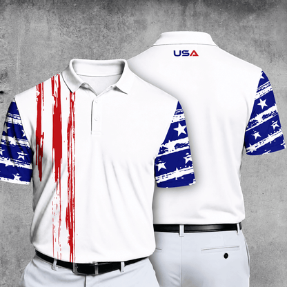 US Flag USA Team Men Polo Shirt