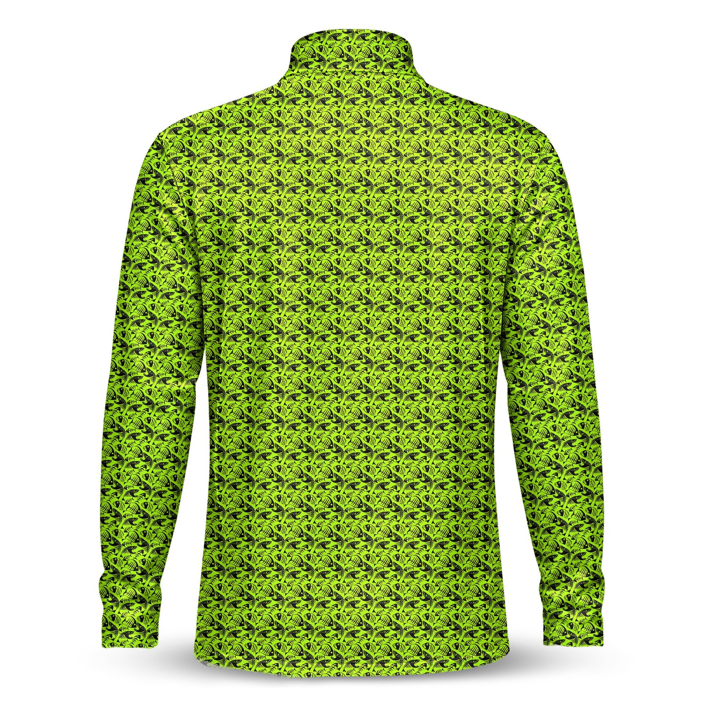Fish Bone Pattern Neon Men Quarter-zip Pullover