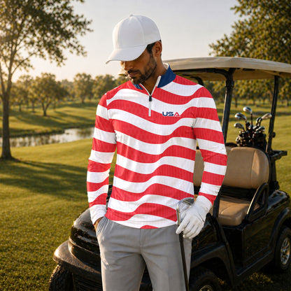 USA Team USA vibes Men Quarter-zip Pullover