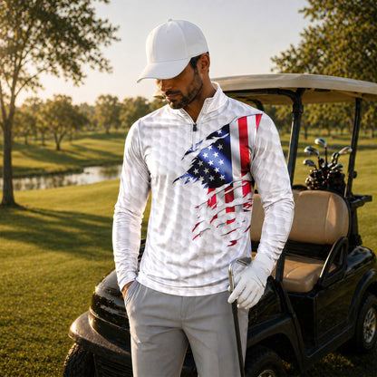 Golf Flag American 2027  Men Quarter-zip Pullover