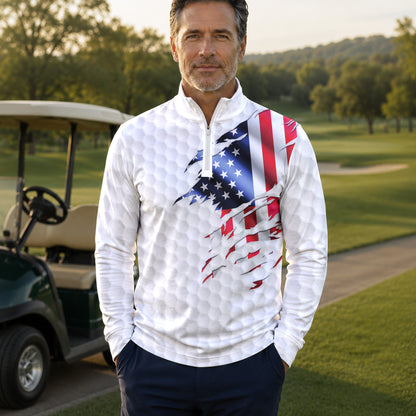 Golf Flag American 2027  Men Quarter-zip Pullover
