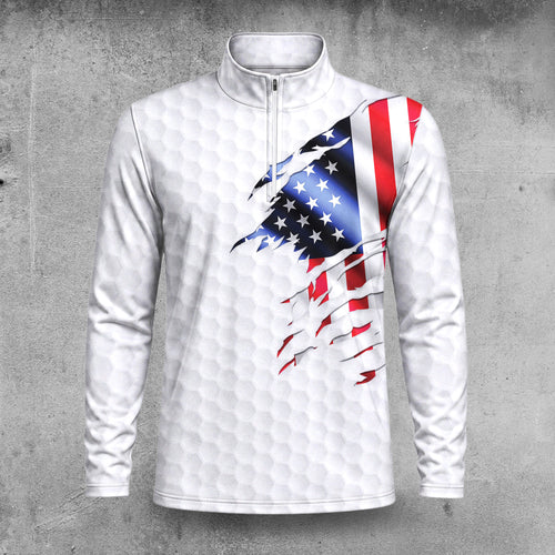 Golf Flag American 2027  Men Quarter-zip Pullover