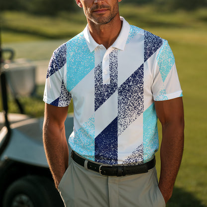 Cyan Dark Blue 2027  Men Polo Shirt